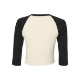 Bella + Canvas® Micro Rib 3/4 Raglan Cotton/Poly Ladies' Baby Tee