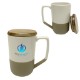 Valencia Ceramic Mug with Lid, 16 oz.