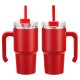 Malibu Vacuum Insulated Stainless Steel Mug w/ Straw, 20oz.