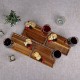 Rectangle Acacia Wood Wine Appetizer Plates, Set of Four