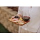 Rectangle Acacia Wood Wine Appetizer Plates, Set of Four