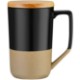Two-Tone Ceramic Tea Mug with Lid, 15 oz.