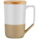 Two-Tone Ceramic Tea Mug with Lid, 15 oz.