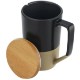 Two-Tone Ceramic Tea Mug with Lid, 15 oz.