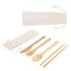Bamboo Cutlery Set in Cotton Drawstring Pouch