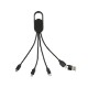 Hex 6-in-1 Light-Up Charging Cable w/ Carabiner Clip & Recycled Casing