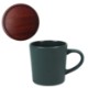 Ceramic Mug with Wooden Lid, 16 oz.
