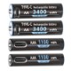 Rechargable AA/AAA Battery with Type-C Port Combo Pack