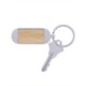 Bamboo & Metal Oval Key Chain