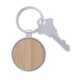 Bamboo & Metal Round Key Chain