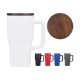 Ceramic Mug with Wood Lid, 18 oz.