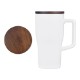 Ceramic Mug with Wood Lid, 18 oz.