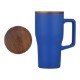 Ceramic Mug with Wood Lid, 18 oz.