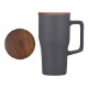 Ceramic Mug with Wood Lid, 18 oz.