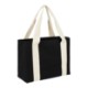 Cotton Shopper Tote w/ Contrast Handles