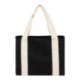 Cotton Shopper Tote w/ Contrast Handles