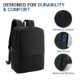PU Leather Commute Laptop Backpack, 15.6" - Direct Import
