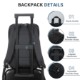 PU Leather Commute Laptop Backpack, 15.6" - Direct Import