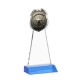 Police Badge Crystal Award on Colored Mitered Base, 7.75"