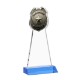 Police Badge Crystal Award on Colored Mitered Base, 9.75"