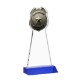 Police Badge Crystal Award on Colored Mitered Base, 9.75"