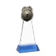 Police Badge Crystal Award on Colored Hartford Base, 8"