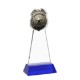 Police Badge Crystal Award on Colored Hartford Base, 8"