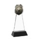 Police Badge Crystal Award on Colored Hartford Base, 8"