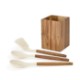 La Cuisine™ Acacia Wood Kitchen Canister w/ Utensils