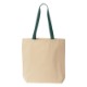 Natural Cotton Tote with Contrast Color Handles