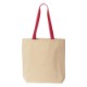 Natural Cotton Tote with Contrast Color Handles