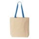 Natural Cotton Tote with Contrast Color Handles