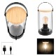 Vintage Bamboo Rechargeable Lantern w/ Handle