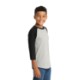 Sport-Tek® Colorblock Cotton 3/4 Sleeve Raglan Youth Jersey