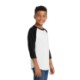 Sport-Tek® Colorblock Cotton 3/4 Sleeve Raglan Youth Jersey