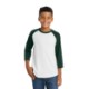 Sport-Tek® Colorblock Cotton 3/4 Sleeve Raglan Youth Jersey