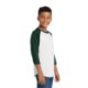 Sport-Tek® Colorblock Cotton 3/4 Sleeve Raglan Youth Jersey
