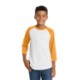 Sport-Tek® Colorblock Cotton 3/4 Sleeve Raglan Youth Jersey