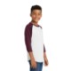 Sport-Tek® Colorblock Cotton 3/4 Sleeve Raglan Youth Jersey