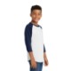Sport-Tek® Colorblock Cotton 3/4 Sleeve Raglan Youth Jersey