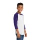 Sport-Tek® Colorblock Cotton 3/4 Sleeve Raglan Youth Jersey