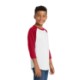 Sport-Tek® Colorblock Cotton 3/4 Sleeve Raglan Youth Jersey