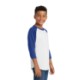 Sport-Tek® Colorblock Cotton 3/4 Sleeve Raglan Youth Jersey