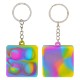 Square Push Pop Key Ring