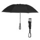Telescopic Inversion Umbrella w/ Carabiner Handle & 100% rPET Canopy, 46" Arc