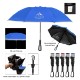 Telescopic Inversion Umbrella w/ Carabiner Handle & 100% rPET Canopy, 46" Arc