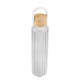Ribbed Borosilicate Glass Bottle w/ Bamboo Lid, 20oz.