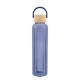 Ribbed Borosilicate Glass Bottle w/ Bamboo Lid, 20oz.