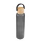 Ribbed Borosilicate Glass Bottle w/ Bamboo Lid, 20oz.