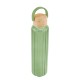 Ribbed Borosilicate Glass Bottle w/ Bamboo Lid, 20oz.